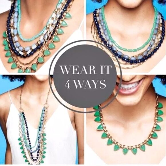 Stella & Dot Sutton Necklace – Blue, Green & Gold - Picture 4 of 9